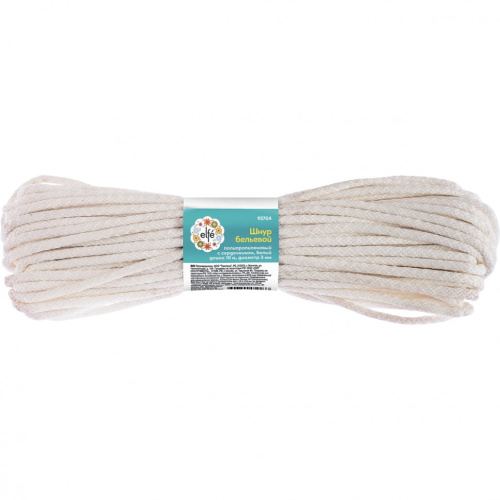 Шнур бельевой, полипропиленовый с сердечником D 3 мм, L-15 м, белый Elfe по ценам производителя в Казани с доставкой по всей России