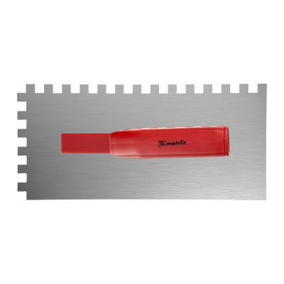 Гладилка стальная, 280 x 130 мм, зеркальная полировка, пластмастмассовая ручка, зуб 10 x 10 мм Matrix купить в Москве с доставкой по всей России | ProtosMarket.ru