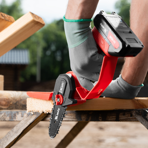 Цепная мини-пила аккумуляторная, MCS-100, шина 100 мм, Li-Ion, 20 В MTX по ценам производителя в Казани с доставкой по всей России