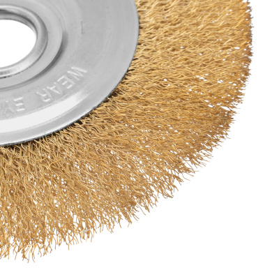 Щетка для УШМ, 150 мм, посадка 22.2 мм, плоская, латунированная витая проволока Matrix по ценам производителя в Казани с доставкой по всей России