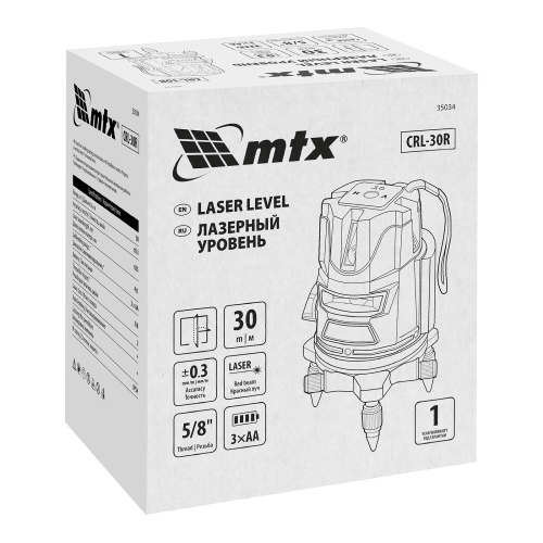 Лазерный уровень CRL-30R, 30 м, красный луч, батарейки, резьба 5/8" MTX по ценам производителя в Казани с доставкой по всей России