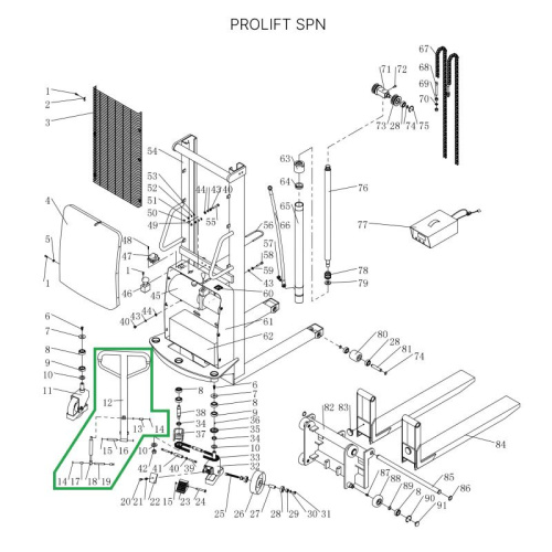 Ручка в сборе для штабелеров SPN по ценам производителя в Казани с доставкой по всей России