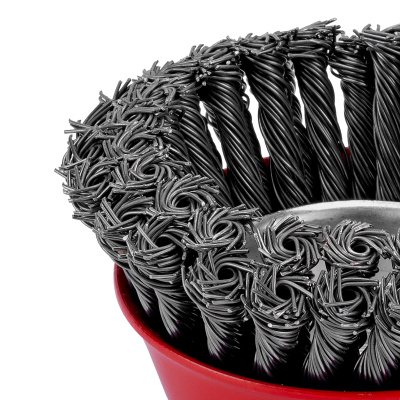 Щетка для УШМ, 125 мм, М14, "чашка", двухрядная, крученая проволока 0.8 мм Matrix купить в Москве с доставкой по всей России | ProtosMarket.ru