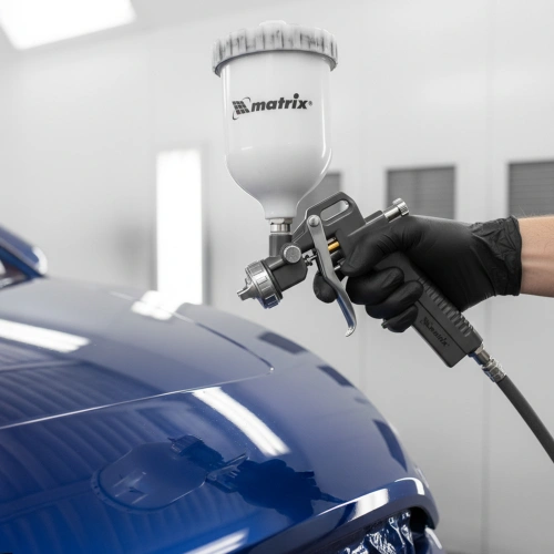 Набор пневмоинструмента, 5 предметов, быстросъемное соединение, краскораспылитель с верхним бачком Matrix купить в Москве с доставкой по всей России | ProtosMarket.ru