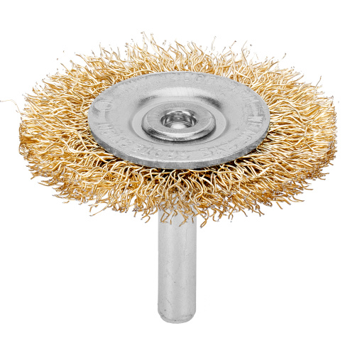 Щетка для дрели, 50 мм, плоская со шпилькой, латунированная витая проволока Matrix по ценам производителя в Казани с доставкой по всей России