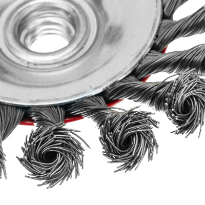 Щетка для УШМ, 125 мм, М14, "тарелка", крученая проволока 0.5 мм Matrix по ценам производителя в Казани с доставкой по всей России