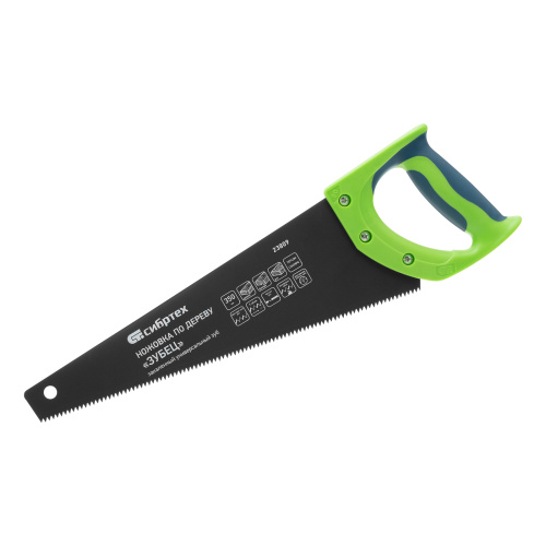 Ножовка по дереву "Зубец", 350 мм, 7-8 TPI, каленый зуб 2D, защитное покрытие, двухкомпонентная рукоятка Сибртех купить в Москве с доставкой по всей России | ProtosMarket.ru