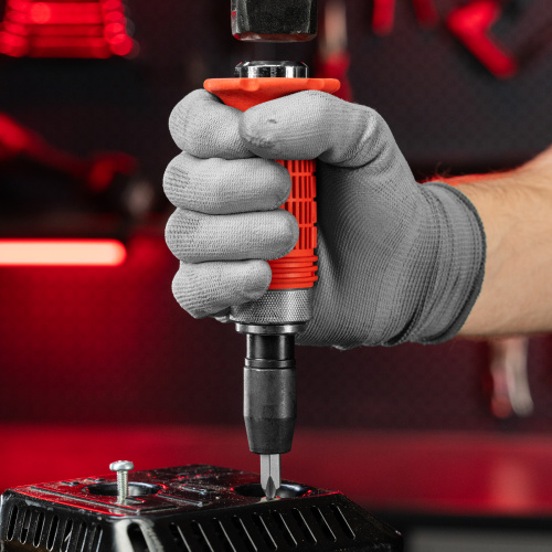 Отвертка ударно-поворотная 1/2, набор бит, 6 шт, обрезиненная ручка, пластиковый бокс Matrix купить в Москве с доставкой по всей России | ProtosMarket.ru