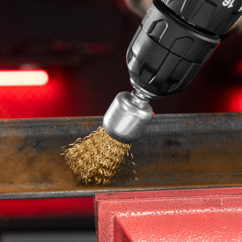 Набор щеток для дрели, 3 шт, 1 плоская, 50 мм, 2 "чашки", 25-50 мм, со шпильками Matrix по ценам производителя в Казани с доставкой по всей России