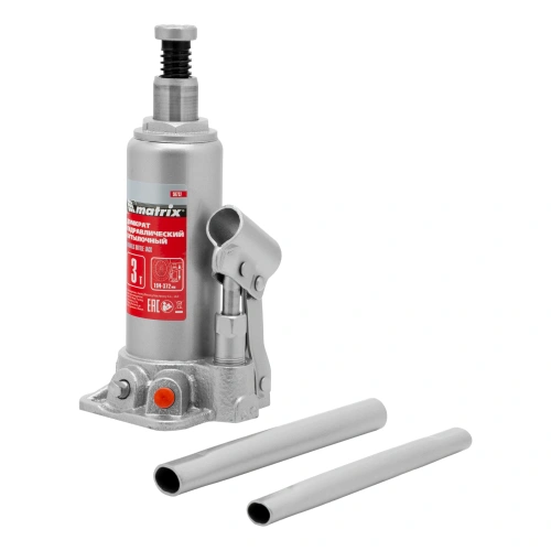 Домкрат гидравлический бутылочный, 3 т, высота подъема 194-372 мм, в пластиковый кейсе Matrix по ценам производителя в Казани с доставкой по всей России