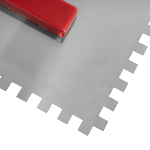 Гладилка стальная, 280 x 130 мм, зеркальная полировка, пластмастмассовая ручка, зуб 8 x 8 мм Matrix по ценам производителя в Казани с доставкой по всей России