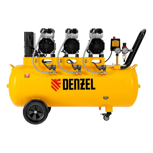 Компрессор безмасляный, малошумный  DLS 2250/100, 2250 Вт, 3x750, 100 л, 410 л/мин блок управления/ Denzel купить в Москве с доставкой по всей России | ProtosMarket.ru