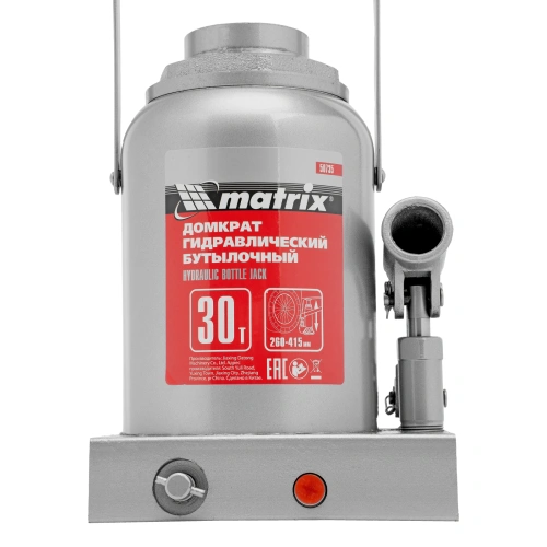 Домкрат гидравлический бутылочный, 30 т, высота подъема 260-415 мм Matrix купить в Москве с доставкой по всей России | ProtosMarket.ru