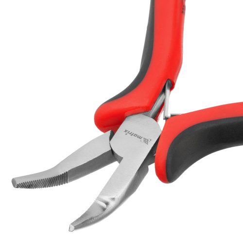 Длинногубцы изогнутые Mini, 130 мм, никелированные, авторазжим, двухкомпонентные рукоятки Matrix купить в Москве с доставкой по всей России | ProtosMarket.ru