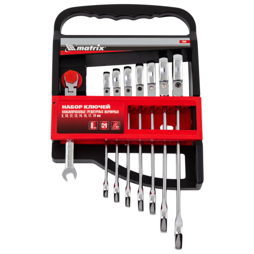 Набор ключей комбинированных, трещеточных шарнирных 8 шт Matrix купить в Москве с доставкой по всей России | ProtosMarket.ru
