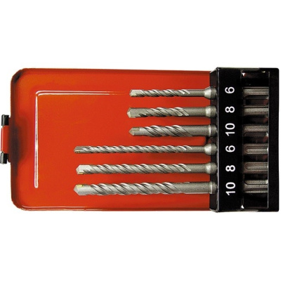 Набор буров по бетону, 6-8-10 х 110.6-8-10 х 160 мм, 6 шт, в пластиковой коробке, SDS Plus Matrix купить в Москве с доставкой по всей России | ProtosMarket.ru