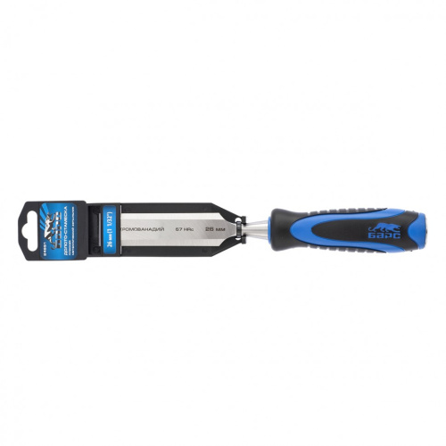 Долото-стамеска, плоская, 26 мм, двухкомпонентная рукоятка, металлический затыльник Барс купить в Москве с доставкой по всей России | ProtosMarket.ru