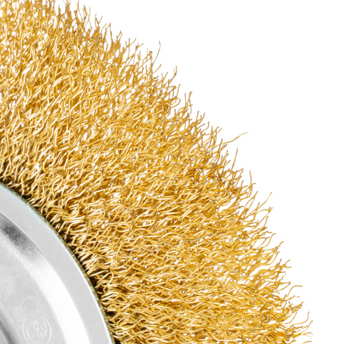 Щетка для УШМ, 150 мм, М14, плоская, латунированная витая проволока Matrix по ценам производителя в Казани с доставкой по всей России