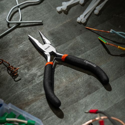 Длинногубцы прямые Mini, 130 мм, никелированные, авторазжим Sparta купить в Москве с доставкой по всей России | ProtosMarket.ru