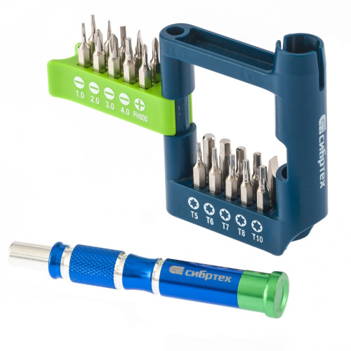 Отвертка для точных работ с набором бит, 21 шт, CrV Сибртех купить в Москве с доставкой по всей России | ProtosMarket.ru