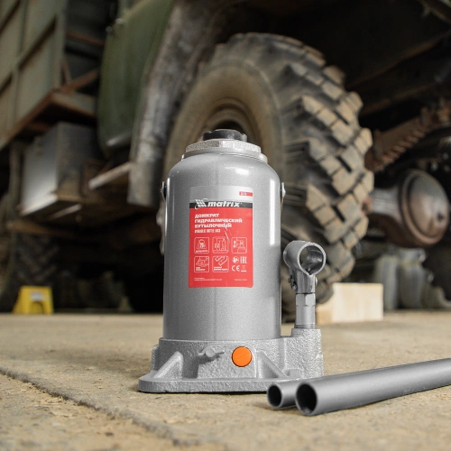 Домкрат гидравлический бутылочный, 20 т, h подъема 244-449 мм Matrix купить в Москве с доставкой по всей России | ProtosMarket.ru