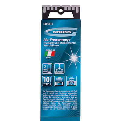 Уровень алюминиевый, 1500 мм, усиленный с ударопрочными заглушками, рукоятки, 3 глазка Gross купить в Москве с доставкой по всей России | ProtosMarket.ru
