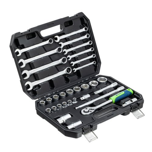 Набор инструментов, 1/2", пластиковый кейс, 32 предмета// Сибртех купить в Москве с доставкой по всей России | ProtosMarket.ru