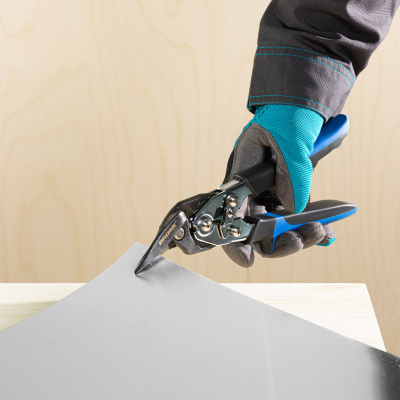 Ножницы по металлу "Piranha", усиленные, 255 мм, прямой и правый рез, сталь СrMo, двухкомпонентные рукоятки Gross купить в Москве с доставкой по всей России | ProtosMarket.ru