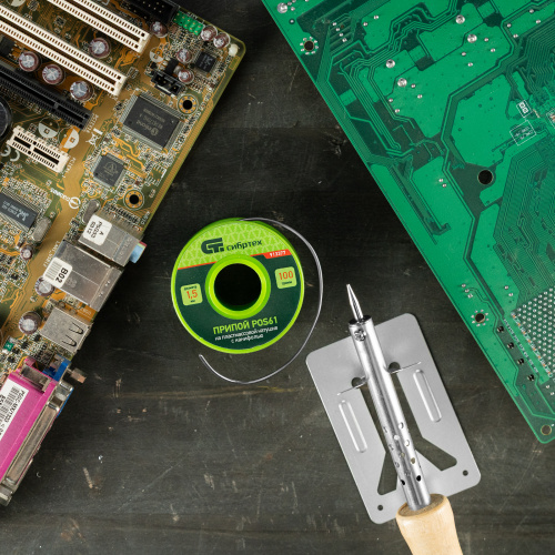 Припой с канифолью, D 1.5 мм, 100 г, POS61, на пластмассовой катушке Сибртех купить в Москве с доставкой по всей России | ProtosMarket.ru