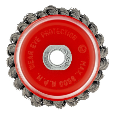 Щетка для УШМ, 100 мм, М14, "чашка", крученая проволока 0.35 мм Matrix по ценам производителя в Казани с доставкой по всей России