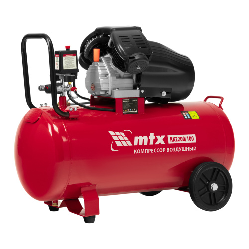 Компрессор воздушный КК-2200/100, 2,2 кВт, 350 л/мин, 100 л, прямой привод, масляный MTX купить в Москве с доставкой по всей России | ProtosMarket.ru