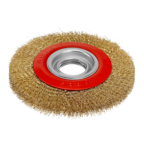Щетка для точила, 150 мм, посадка 32 мм, плоская, латунированная витая проволока Matrix купить в Москве с доставкой по всей России | ProtosMarket.ru