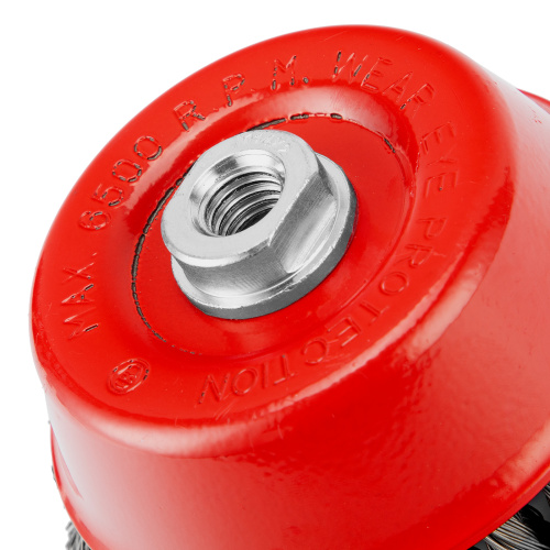 Щетка для УШМ, 125 мм, М14, "чашка", двухрядная, крученая проволока 0.5 мм Matrix по ценам производителя в Казани с доставкой по всей России