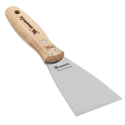 Шпательная лопатка из нержавеющей стали, 80 мм, буковая рукоятка, EFP Matrix купить в Москве с доставкой по всей России | ProtosMarket.ru