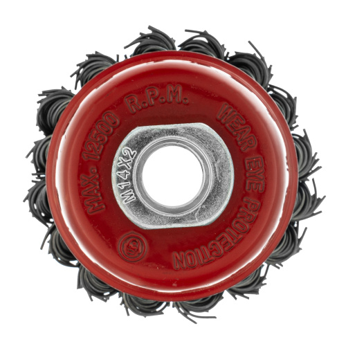 Щетка для УШМ, 65 мм, М14, "чашка", крученая проволока 0.8 мм Matrix по ценам производителя в Казани с доставкой по всей России