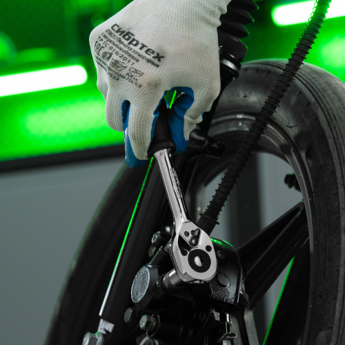 Ключ-трещотка 3/8", 45 зубьев, с быстрым сбросом, CrV, хром Сибртех купить в Москве с доставкой по всей России | ProtosMarket.ru