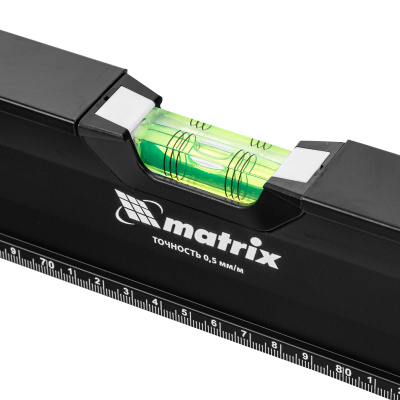 Уровень алюминиевый, усиленный, фрезерованный, 3 глазка, двухкомпонентные рукоятки, 1500 мм Matrix купить в Москве с доставкой по всей России | ProtosMarket.ru