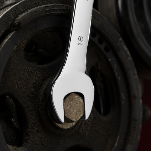 Ключ комбинированный трещоточный, 18 мм, CrV, зеркальный хром Matrix Professional купить в Москве с доставкой по всей России | ProtosMarket.ru