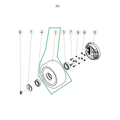 Грузовое колесо ричтрака RV, 300х120 мм, PU по ценам производителя в Казани с доставкой по всей России
