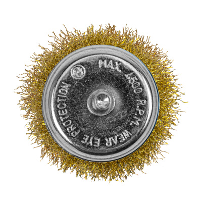 Щетка для дрели, 65 мм, "чашка" со шпилькой, латунированная витая проволока Matrix по ценам производителя в Казани с доставкой по всей России