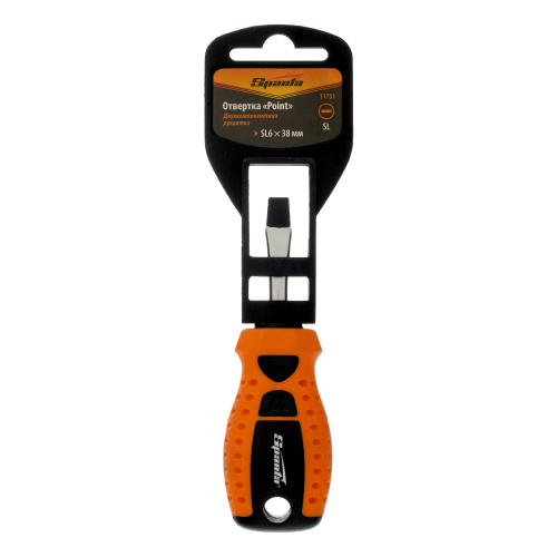 Отвертка "Point", SL6 х 38 мм, CS, двухкомпонентная рукоятка Sparta по ценам производителя в Казани с доставкой по всей России
