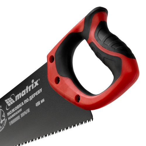 Ножовка по дереву, 400 мм, 7-8 TPI, зуб-3D, каленый зуб, тефлоновое покрытие полотна, двухкомпонентная рукоятка Matrix купить в Москве с доставкой по всей России | ProtosMarket.ru