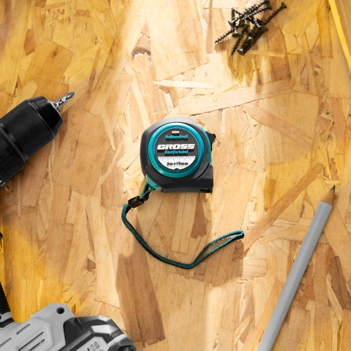 Рулетка Komfortabel 3 м х 19 мм,обрезиненный корпус Gross по ценам производителя в Казани с доставкой по всей России