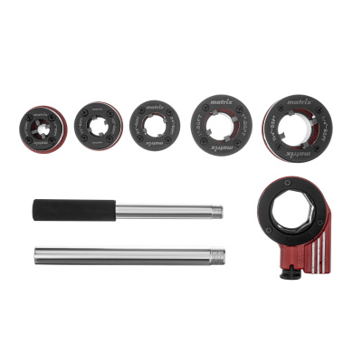 Набор клуппов 1/4-1/2-3/4-1-1.25"+ плашкодержатель с трещоткой, 8 предметов Matrix купить в Москве с доставкой по всей России | ProtosMarket.ru