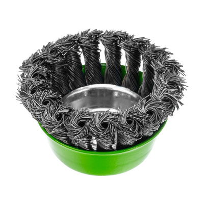 Щетка для УШМ, 75 мм, М14, "чашка", крученая металлическая проволока Сибртех по ценам производителя в Казани с доставкой по всей России