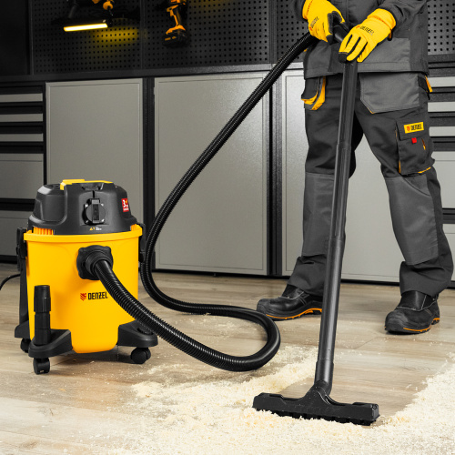 Пылесос строительный RVC20, 1400 Вт, бак 20 л, шланг 3 м, розетка с автосинхр. Denzel купить в Москве с доставкой по всей России | ProtosMarket.ru