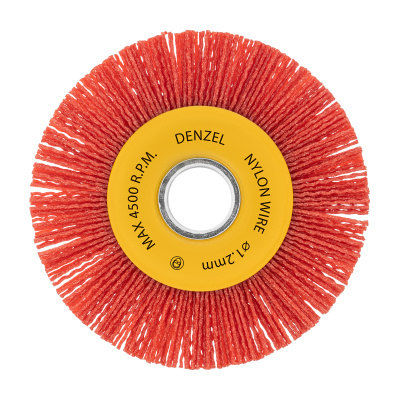 Щетка для УШМ, 125 мм, Плоская, нейлоновая щетина, посадка 22,2 мм Denzel по ценам производителя в Казани с доставкой по всей России