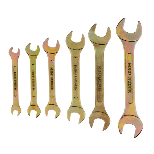 Набор ключей рожковых 6-17 мм, 6 шт, желтый цинк Сибртех купить в Москве с доставкой по всей России | ProtosMarket.ru