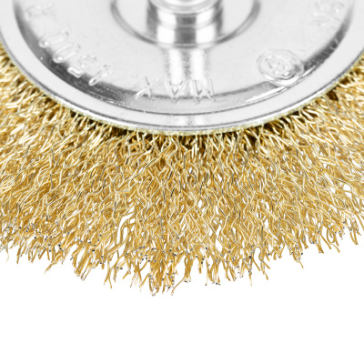 Щетка для дрели 100 мм, плоская со шпилькой, латунированная витая проволока Matrix по ценам производителя в Казани с доставкой по всей России