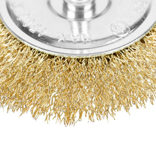 Щетка для дрели 100 мм, плоская со шпилькой, латунированная витая проволока Matrix по ценам производителя в Казани с доставкой по всей России